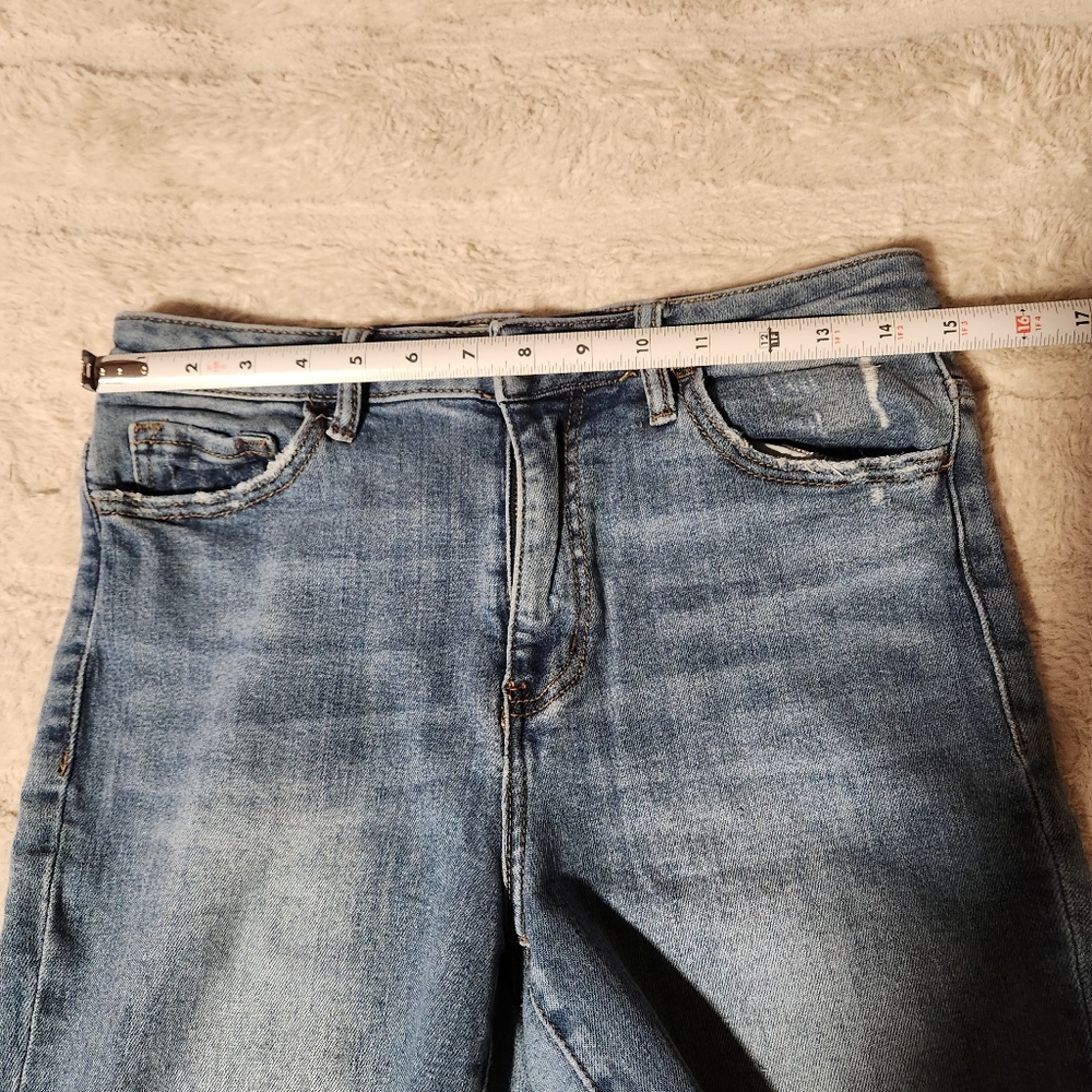 Lovervet by Vervet  Womens Sz 30 Jeans Distressed Hi Rise Ankle Straight Stretch - Picture 6 of 9